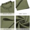 imageCOOFANDY Mens Short Sleeve Henley Shirts Casual Collarless Shirt Band Collar Henley Summer Beach Henley TShirtArmy Green