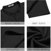 imageCOOFANDY Mens Short Sleeve Henley Shirts Casual Collarless Shirt Band Collar Henley Summer Beach Henley TShirtBlack