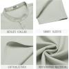 imageCOOFANDY Mens Short Sleeve Henley Shirts Casual Collarless Shirt Band Collar Henley Summer Beach Henley TShirtLight Green