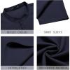 imageCOOFANDY Mens Short Sleeve Henley Shirts Casual Collarless Shirt Band Collar Henley Summer Beach Henley TShirtNavy Blue