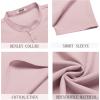 imageCOOFANDY Mens Short Sleeve Henley Shirts Casual Collarless Shirt Band Collar Henley Summer Beach Henley TShirtPink