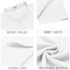 imageCOOFANDY Mens Short Sleeve Henley Shirts Casual Collarless Shirt Band Collar Henley Summer Beach Henley TShirtWhite
