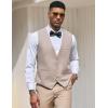 imageCOOFANDY Mens Suit Vest Slim Fit Formal Dress Waistcoat Casual Business Vests for Suit or TuxedoBeige