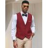 imageCOOFANDY Mens Suit Vest Slim Fit Formal Dress Waistcoat Casual Business Vests for Suit or TuxedoDark Red