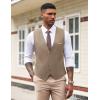 imageCOOFANDY Mens Suit Vest Slim Fit Formal Dress Waistcoat Casual Business Vests for Suit or TuxedoLight Khaki