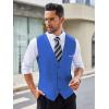 imageCOOFANDY Mens Suit Vest Slim Fit Formal Dress Waistcoat Casual Business Vests for Suit or TuxedoRoyal Blue