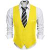 imageCOOFANDY Mens Suit Vest Slim Fit Formal Dress Waistcoat Casual Business Vests for Suit or TuxedoYellow