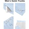 imageCOOFANDY Mens Swim Trunks Quick Dry Board Shorts Swimsuit Swimwear Bathing SuitP Blue Stripe