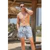 imageCOOFANDY Mens Swim Trunks Quick Dry Board Shorts Swimsuit Swimwear Bathing SuitP Deep Blue Plam Leaf
