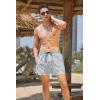 imageCOOFANDY Mens Swim Trunks Quick Dry Board Shorts Swimsuit Swimwear Bathing SuitP Grey Blue Plam Leaf