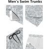 imageCOOFANDY Mens Swim Trunks Quick Dry Board Shorts Swimsuit Swimwear Bathing SuitP Grey Blue Plam Leaf