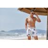 imageCOOFANDY Mens Swim Trunks Quick Dry Board Shorts Swimsuit Swimwear Bathing SuitP White and Leaves