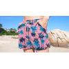imageCOOFANDY Mens Swim Trunks Quick Dry Board Shorts Swimsuit Swimwear Bathing SuitPalm Tree Pink