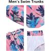 imageCOOFANDY Mens Swim Trunks Quick Dry Board Shorts Swimsuit Swimwear Bathing SuitPalm Tree Pink