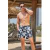 imageCOOFANDY Mens Swim Trunks Quick Dry Board Shorts Swimsuit Swimwear Bathing SuitPrint Floral Leaves