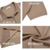 imageCOOFANDY Mens Zipper Polo Shirt Casual Knit Short Sleeve Polo T Shirt Classic Fit Shirts1khaki