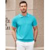 imageCOOFANDY Mens Zipper Polo Shirt Casual Knit Short Sleeve Polo T Shirt Classic Fit ShirtsBlue3
