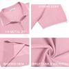 imageCOOFANDY Mens Zipper Polo Shirt Casual Knit Short Sleeve Polo T Shirt Classic Fit ShirtsBright Pink