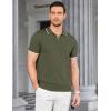 imageCOOFANDY Mens Zipper Polo Shirt Casual Knit Short Sleeve Polo T Shirt Classic Fit ShirtsEarmy Green