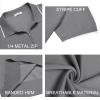 imageCOOFANDY Mens Zipper Polo Shirt Casual Knit Short Sleeve Polo T Shirt Classic Fit ShirtsGray