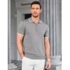 imageCOOFANDY Mens Zipper Polo Shirt Casual Knit Short Sleeve Polo T Shirt Classic Fit ShirtsGray