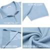imageCOOFANDY Mens Zipper Polo Shirt Casual Knit Short Sleeve Polo T Shirt Classic Fit ShirtsLight Blue