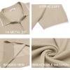 imageCOOFANDY Mens Zipper Polo Shirt Casual Knit Short Sleeve Polo T Shirt Classic Fit ShirtsLight Khaki