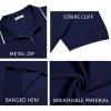 imageCOOFANDY Mens Zipper Polo Shirt Casual Knit Short Sleeve Polo T Shirt Classic Fit ShirtsNavy Blue