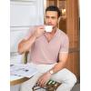 imageCOOFANDY Mens Zipper Polo Shirt Casual Knit Short Sleeve Polo T Shirt Classic Fit ShirtsPink