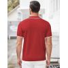 imageCOOFANDY Mens Zipper Polo Shirt Casual Knit Short Sleeve Polo T Shirt Classic Fit ShirtsRed
