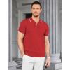 imageCOOFANDY Mens Zipper Polo Shirt Casual Knit Short Sleeve Polo T Shirt Classic Fit ShirtsRed