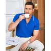 imageCOOFANDY Mens Zipper Polo Shirt Casual Knit Short Sleeve Polo T Shirt Classic Fit ShirtsRoyal Blue