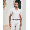 imageCOOFANDY Mens Zipper Polo Shirt Casual Knit Short Sleeve Polo T Shirt Classic Fit ShirtsSolid 01 White