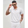 imageCOOFANDY Mens Zipper Polo Shirt Casual Knit Short Sleeve Polo T Shirt Classic Fit ShirtsSolid 01 White