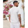 imageCOOFANDY Mens Zipper Polo Shirt Casual Knit Short Sleeve Polo T Shirt Classic Fit ShirtsSolid 01 White