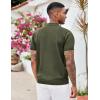 imageCOOFANDY Mens Zipper Polo Shirt Casual Knit Short Sleeve Polo T Shirt Classic Fit ShirtsSolid Army Green
