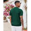 imageCOOFANDY Mens Zipper Polo Shirt Casual Knit Short Sleeve Polo T Shirt Classic Fit ShirtsSolid Green