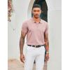 imageCOOFANDY Mens Zipper Polo Shirt Casual Knit Short Sleeve Polo T Shirt Classic Fit ShirtsSolid Pink