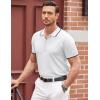 imageCOOFANDY Mens Zipper Polo Shirt Casual Knit Short Sleeve Polo T Shirt Classic Fit ShirtsWhite