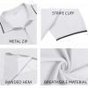imageCOOFANDY Mens Zipper Polo Shirt Casual Knit Short Sleeve Polo T Shirt Classic Fit ShirtsWhite