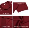 imageCOOFANDY Mens Zipper Polo Shirt Casual Knit Short Sleeve Polo T Shirt Classic Fit ShirtsWine Red