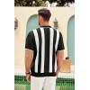 imageCOOFANDY Mens Zipper Polo Shirt Casual Knit Short Sleeve Polo T Shirt Classic Fit ShirtsZstripes  Black  White