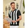 imageCOOFANDY Mens Zipper Polo Shirt Casual Knit Short Sleeve Polo T Shirt Classic Fit ShirtsZstripes  Black  White