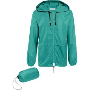 imageCOOFANDY Mens Packable Rain Jacket Lightweight Waterproof Raincoat with Hood Outdoor Rain Gear Travel Hiking CyclingTeal