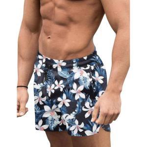 imageCOOFANDY Mens Swim Trunks Quick Dry Board Shorts Swimsuit Swimwear Bathing SuitPrint Floral Leaves
