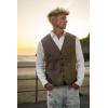 imageCOOFANDY Men Casual Suit Vest Formal Dress Vest Slim Fit Waistcoat Business WeddingBrown
