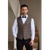 imageCOOFANDY Men Casual Suit Vest Formal Dress Vest Slim Fit Waistcoat Business WeddingBrown