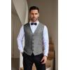 imageCOOFANDY Men Casual Suit Vest Formal Dress Vest Slim Fit Waistcoat Business WeddingGrey