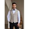imageCOOFANDY Men Casual Suit Vest Formal Dress Vest Slim Fit Waistcoat Business WeddingLight Grey