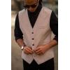 imageCOOFANDY Men Casual Suit Vest Formal Dress Vest Slim Fit Waistcoat Business WeddingLight Grey